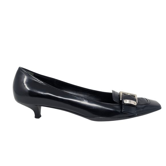 Authentic Prada Black Patent Leather Kitten Heel Loafers EU 40 - Picture 9 of 9